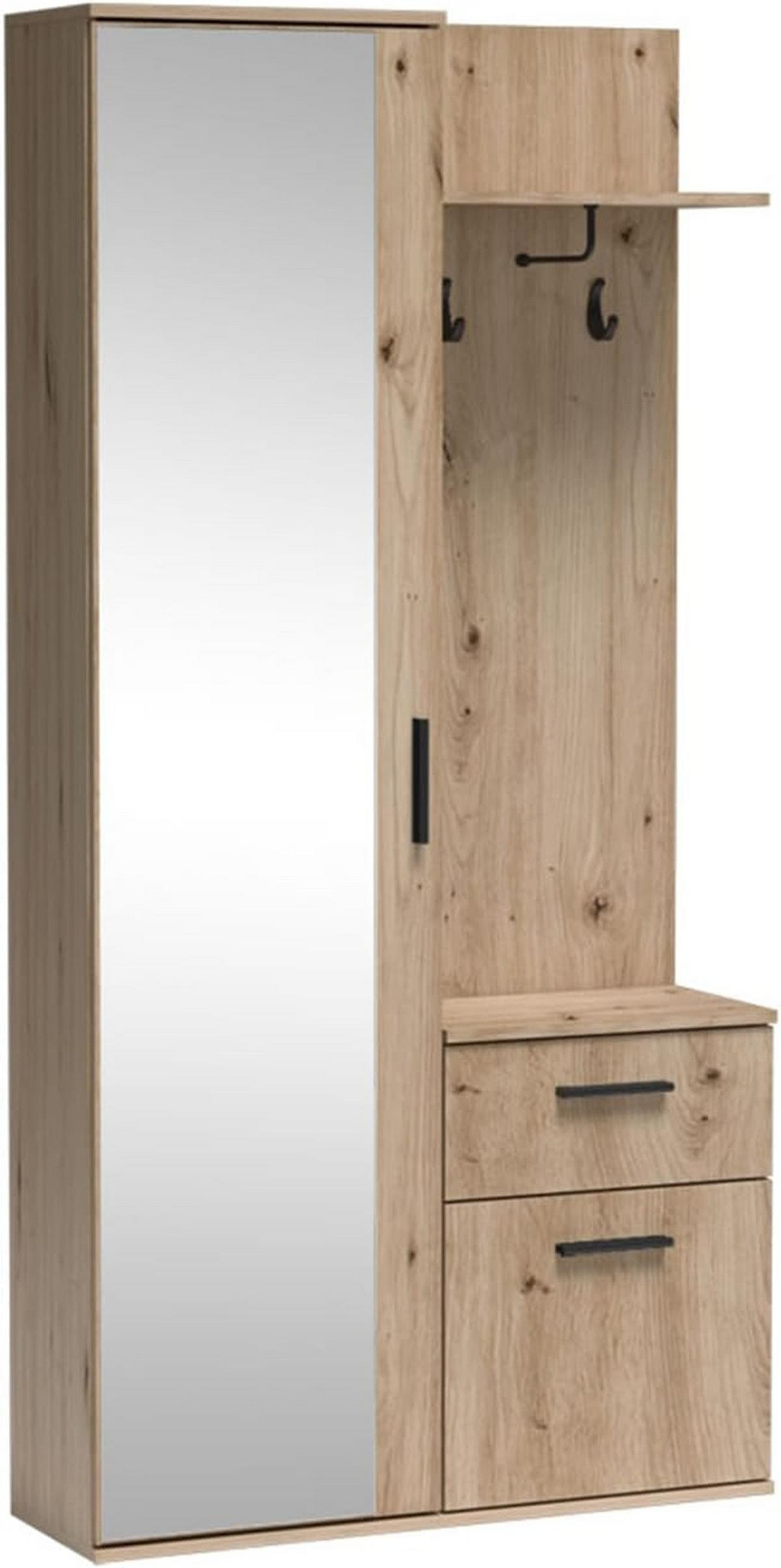 GARDEROBE LUXOR - Eiche Artisan, Holzwerkstoff (97/195/30cm) - Meblini