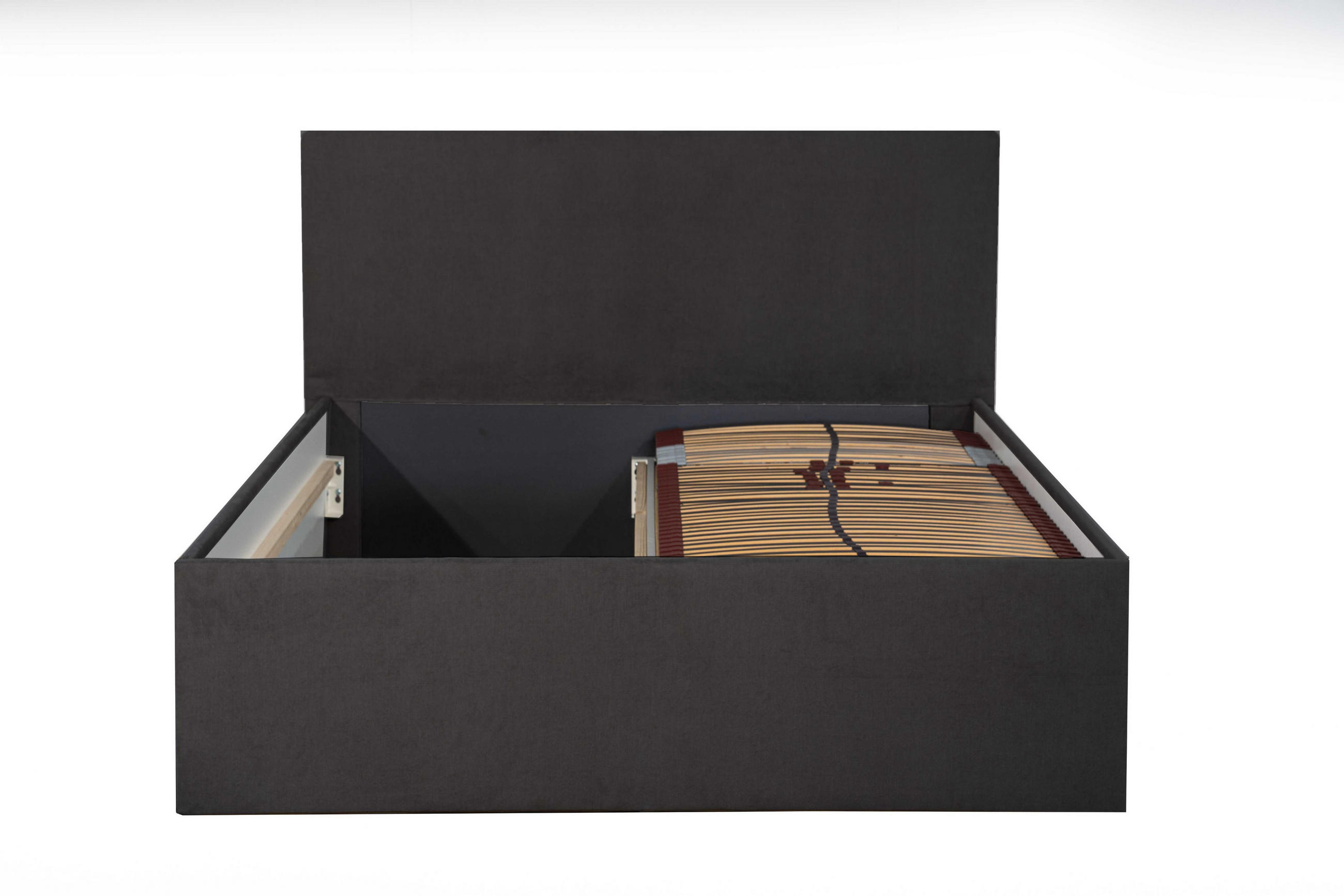 POLSTERBETT Gent Anthrazit 200 x 200 x 32 cm Stauraum ohne hydraulische Funktion Mit hochwertiger Matratze H3 (bis 120 kg) und Lattenrost - Anthrazit, Holz (200/200cm) - Halmon Schlafkomfort Betten 