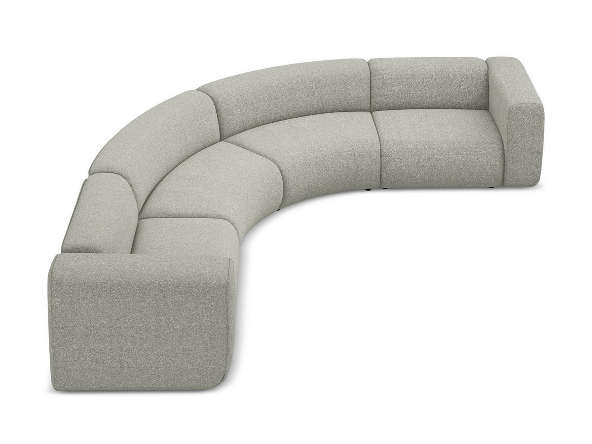 ECKSOFA Strukturstoff Stoff Grau - Hellgrau/Schwarz, Kunststoff/Textil (318/318cm) - Makamii