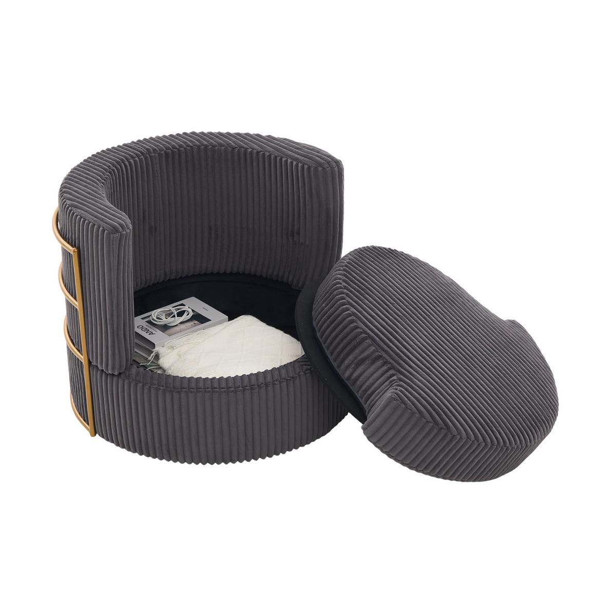 SESSEL DE-33906 360° drehbar mit Stauraum Grau - Grau, Metall (76/78/79cm) - ComfortXL