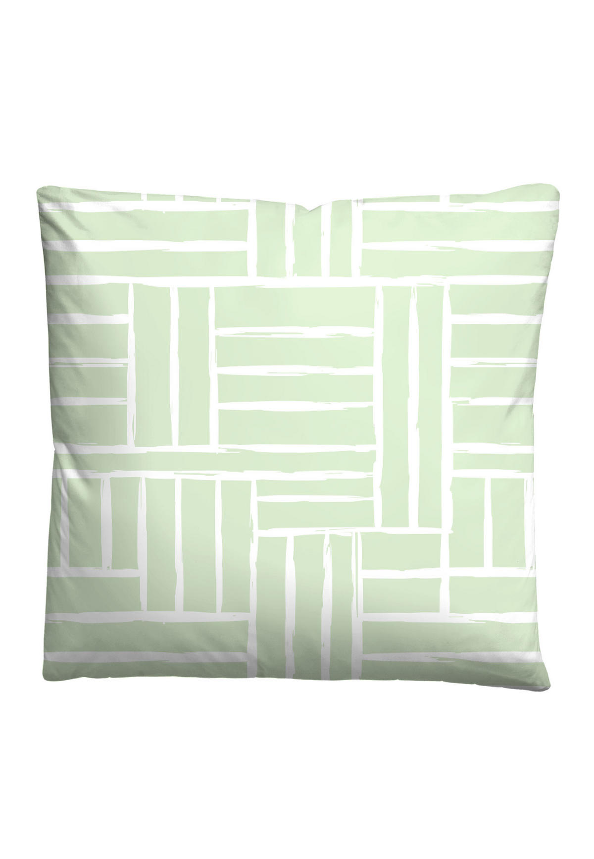 BETTWÄSCHE-GARNITUR Seersucker Kästchen salbei, 135x200 cm + 80x80 cm - Salbeigrün, Textil (135/200cm) - Castell