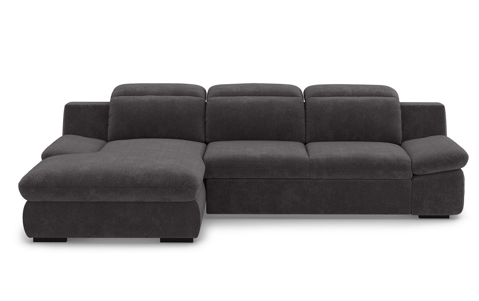 ECKSOFA mit Schlaffunktion und Bettkasten - Graphitfarben, Kunststoff/Textil (276/168cm) - Cotta