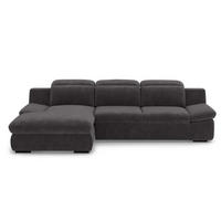 ECKSOFA mit Schlaffunktion und Bettkasten - Graphitfarben, Kunststoff/Textil (276/168cm) - Cotta