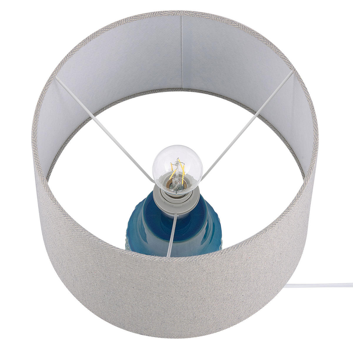 TISCHLAMPE Thaya 35/35/55 cm - Blau, Keramik (35/35/55cm) - Beliani