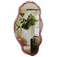 SPIEGEL 90x45 cm asymmetrisch mit Druck - Botanischer Akzent - Transparent, Glas (45/90/0.4cm) - TULUP