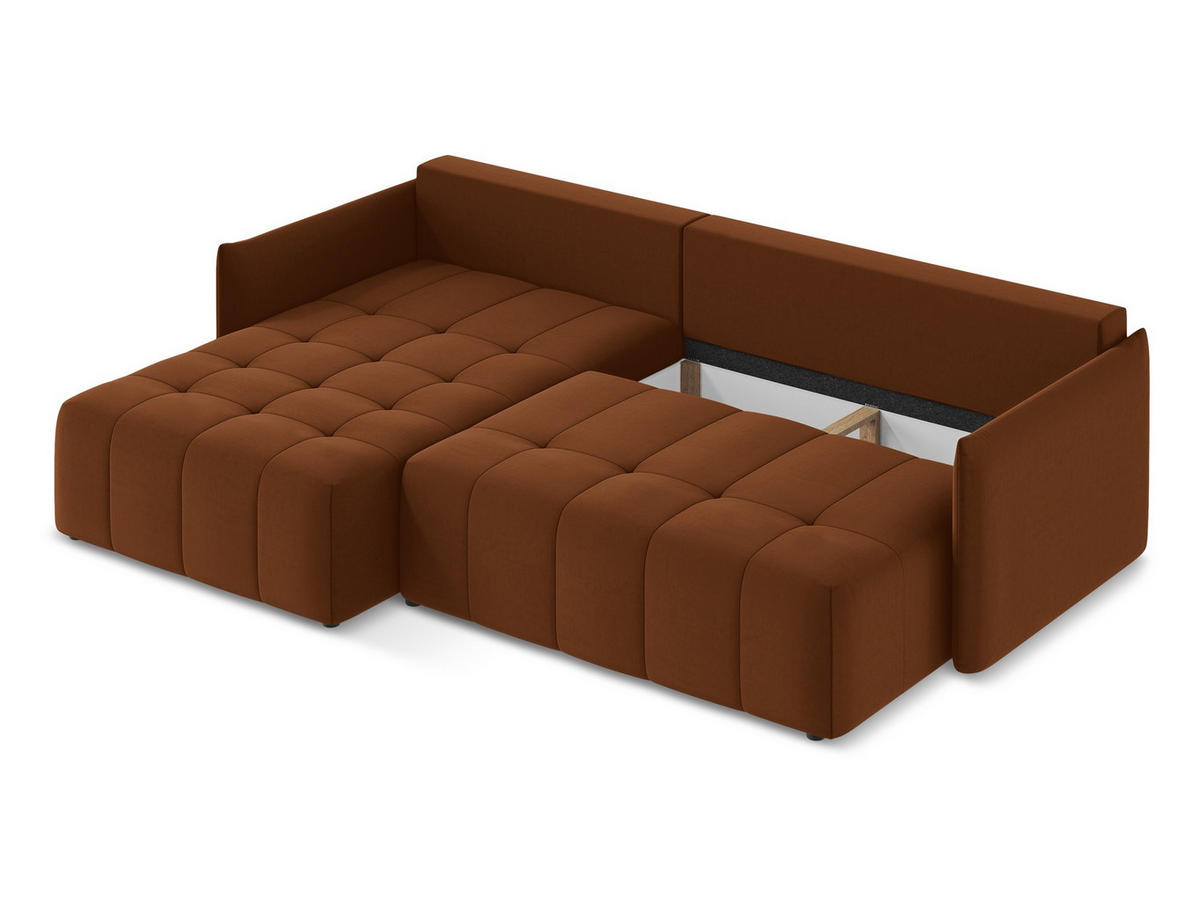 SOFAELEMENT Rechts Chenille Stoff Beige - Schwarz/Cappuccino, Holzwerkstoff/Kunststoff (91/75/166cm) - Makamii