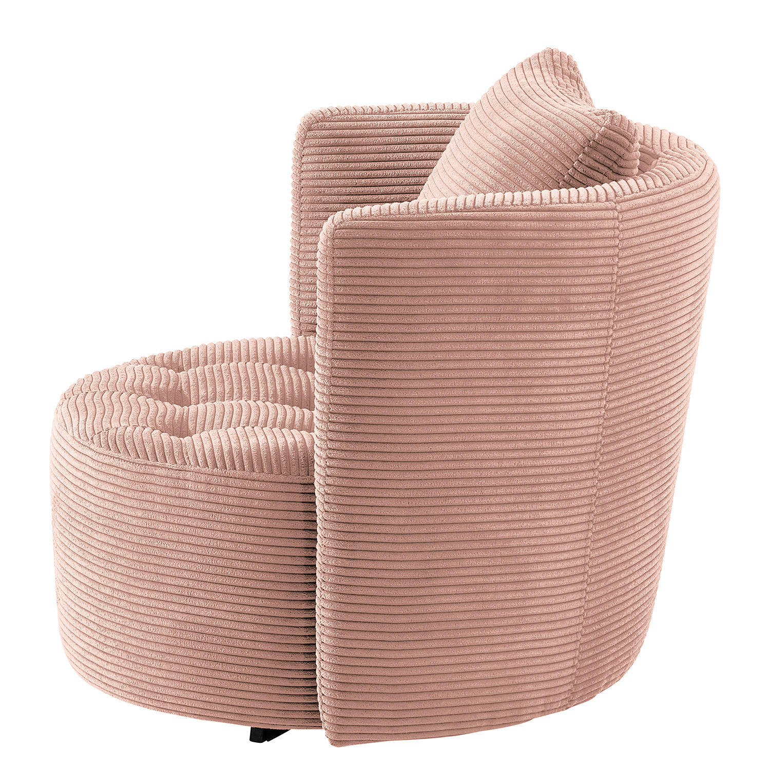 SESSEL - Schwarz/Rosa, Textil/Metall (65/77/40cm) - home24