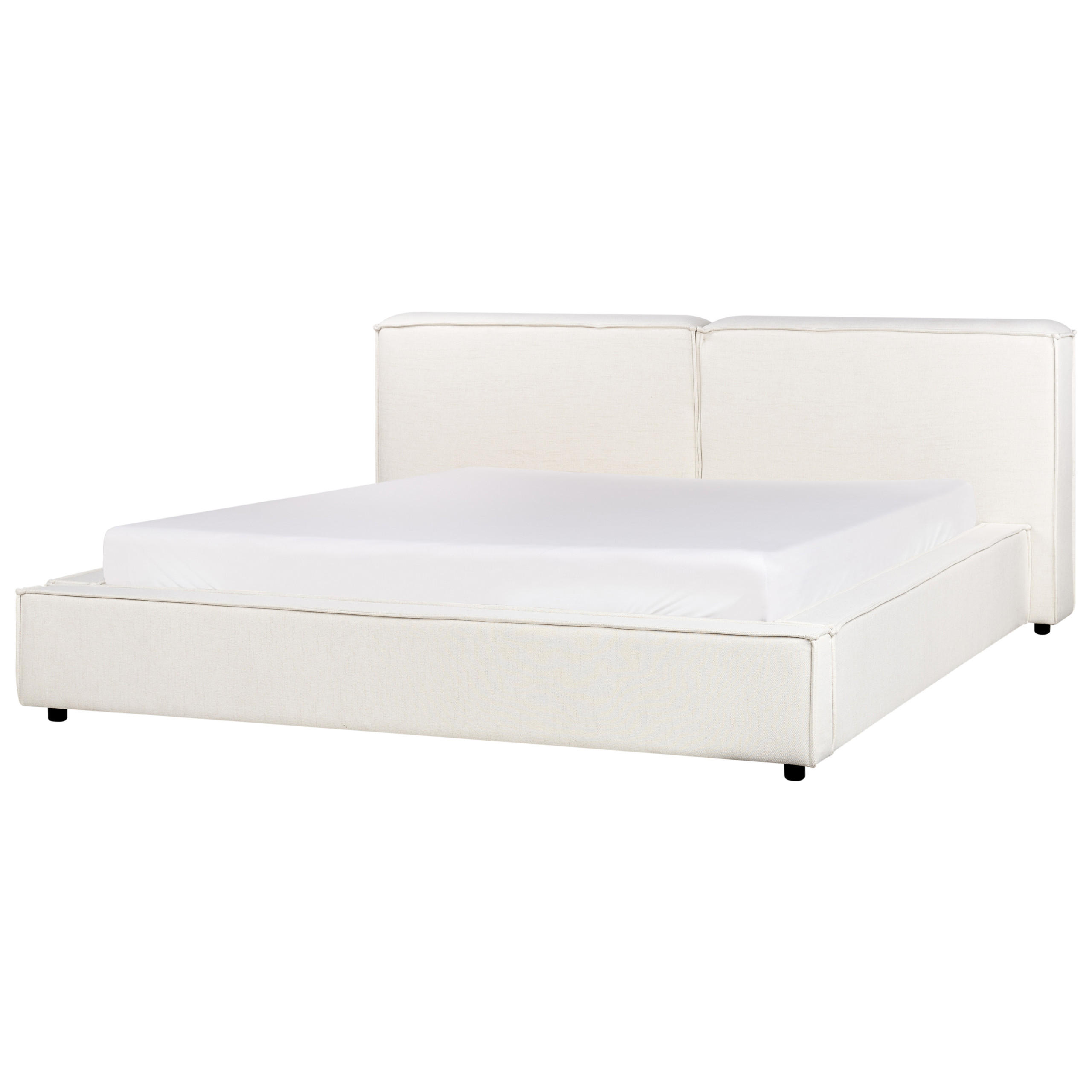 POLSTERBETT mit Lattenrost 180x200 cm Weiß Linards - Creme, Textil (180/200cm) - Beliani