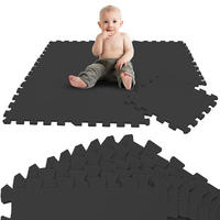 SPIELMATTE ab Null 90 cm Baby Puzzlematte Schwarz - Schwarz, Kunststoff (30/30cm) - Littletom