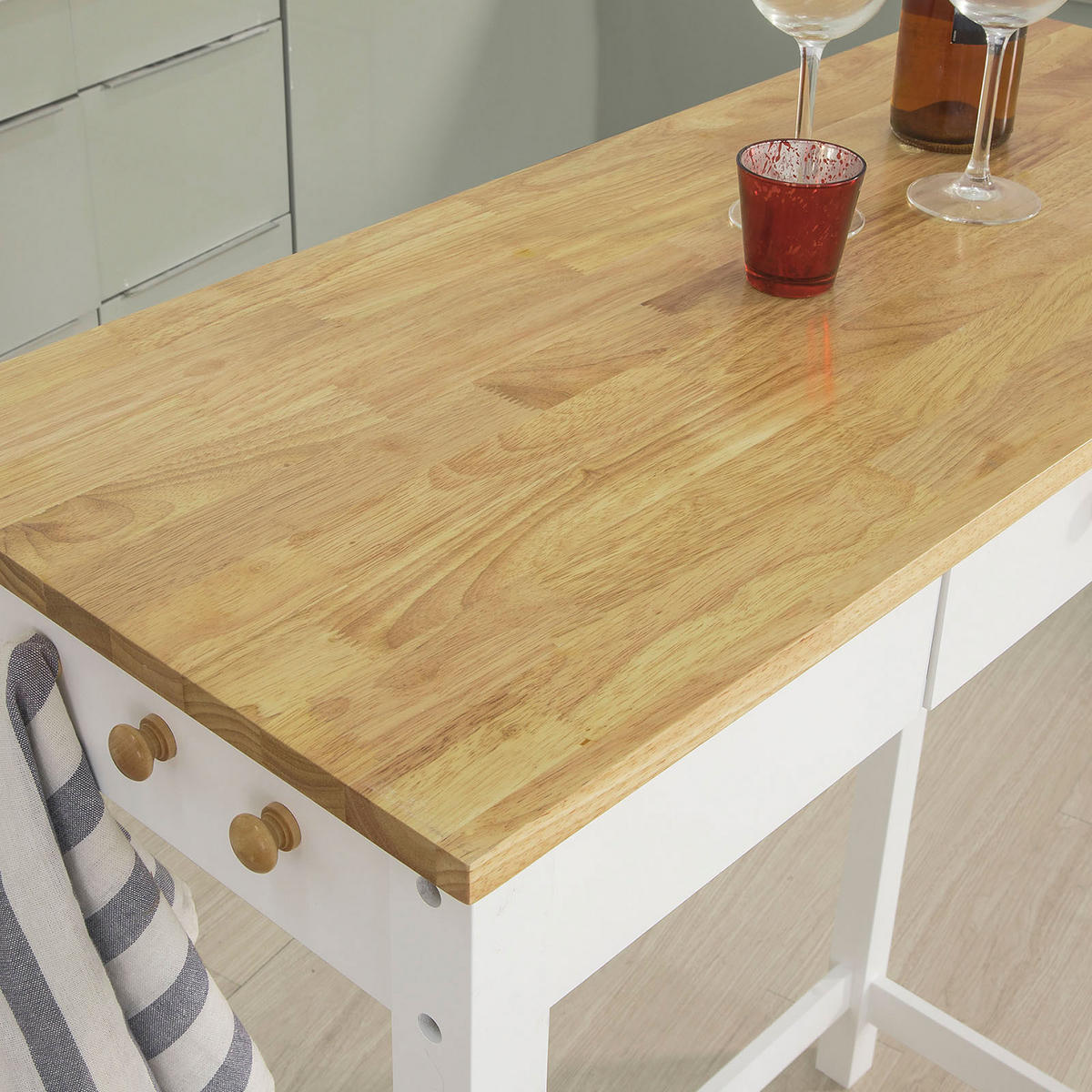 BARTISCH + 2 x BARHOCKER - Weiß, Holz/Holzwerkstoff (95/40/107cm) - SoBuy