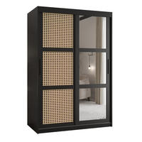 SCHWEBETÜRENSCHRANK 200/120/62 2-türig - Schwarz, Holz/Kunststoff (120/200/62cm) - MÖBEL KRYSPOL