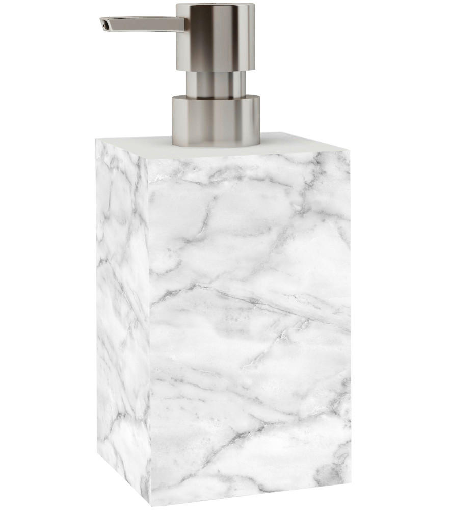 SEIFENSPENDER Marmor - Weiß/Grau, Kunststoff (7/12/7cm) - Sanilo