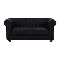 SOFA ohne Schlafmöglichkeit - 2 Personen - Kunstleder - Schwarz - - Schwarz, Leder (168/72/88cm) - Vente-Unique