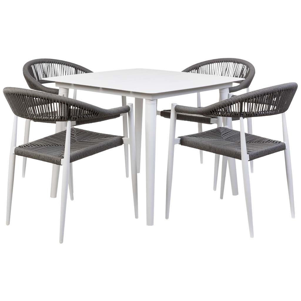 GARTEN-ESSGRUPPE, 5er-Set, Schwarz und Weiß - Multicolor, Metall - Wanderlust