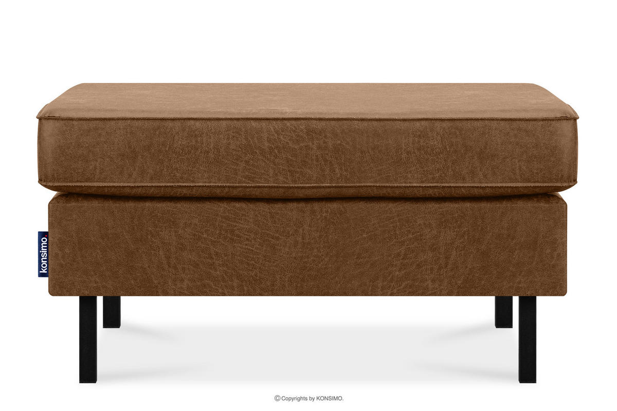 HOCKERSTUHL INVIA auf hohen Metallbeinen vintage, Lederoptik-Stoff, Braun - Schwarz/Braun, Textil (93/48/70cm) - KONSIMO®