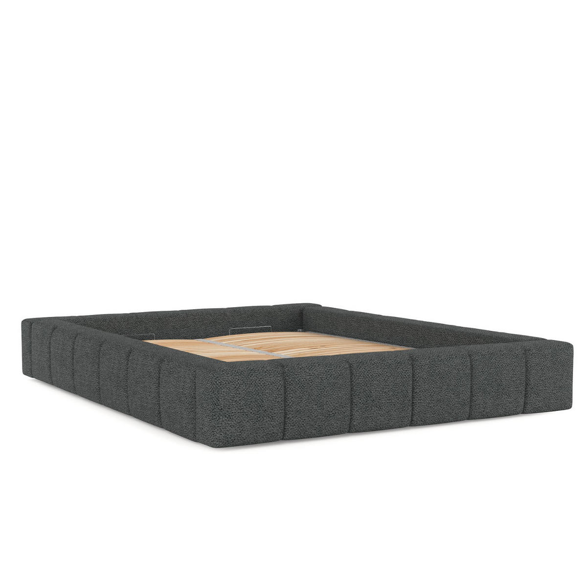 POLSTERBETT Kea mit Stauraum 200/200 cm Anthrazit im Bubble Stoff - Anthrazit/Schwarz, Holz/Holzwerkstoff (200/200cm) - AltaBeds