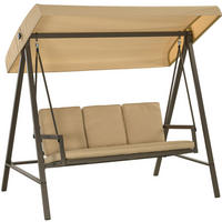 HOLLYWOODSCHAUKEL aus Polyester in Beige mit kippbarem Sonnendach - Beige, Textil (125/175/200cm) - Modfu