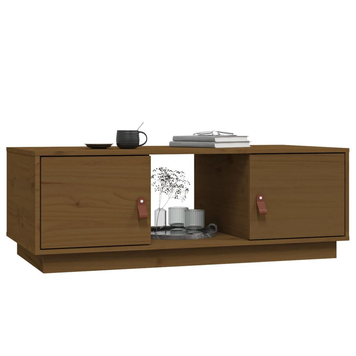 COUCHTISCH Honigbraun 100x50x35 cm Massivholz Kiefer - Braun, Holz (100/50/35cm) - furnicato