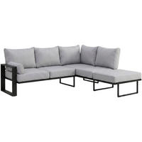 LOUNGEECKTEIL Verdino mit Metallrahmen 207 cm Hellgrau - Beige, Metall (207/90/199cm) - Beautysofa