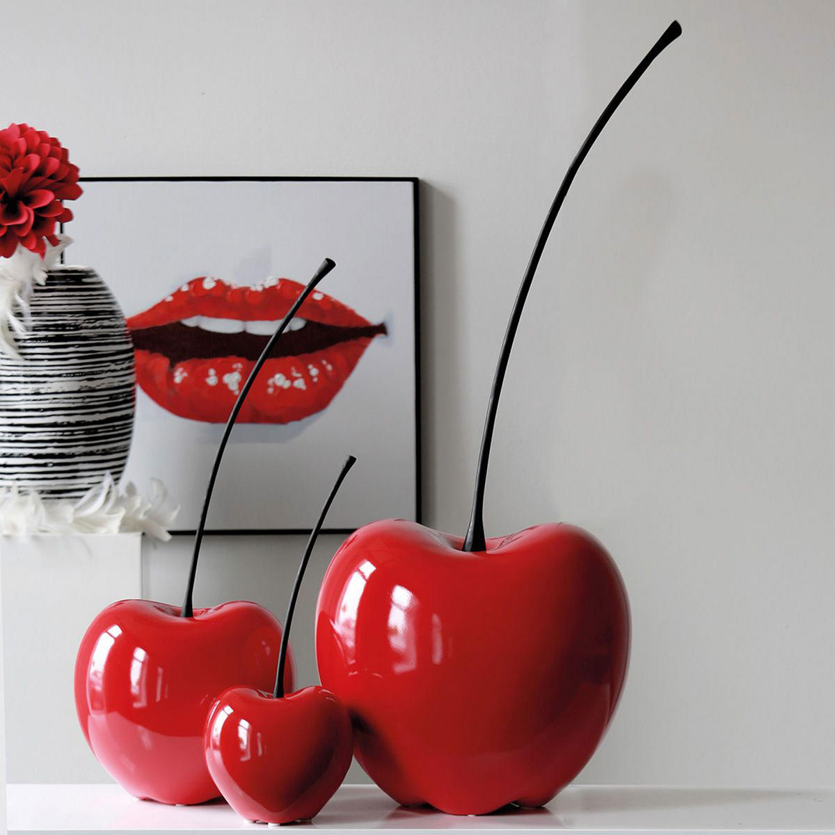 DEKOSKULPTUR Kirsche Passion, Keramik, Rot, H 60 cm - Rot, Keramik (40/50/40cm) - Gilde