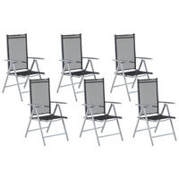 GARTENSTUHL 6er-Set Aluminium schwarz Catania - Schwarz, Kunststoff (54/103/65cm) - Beliani