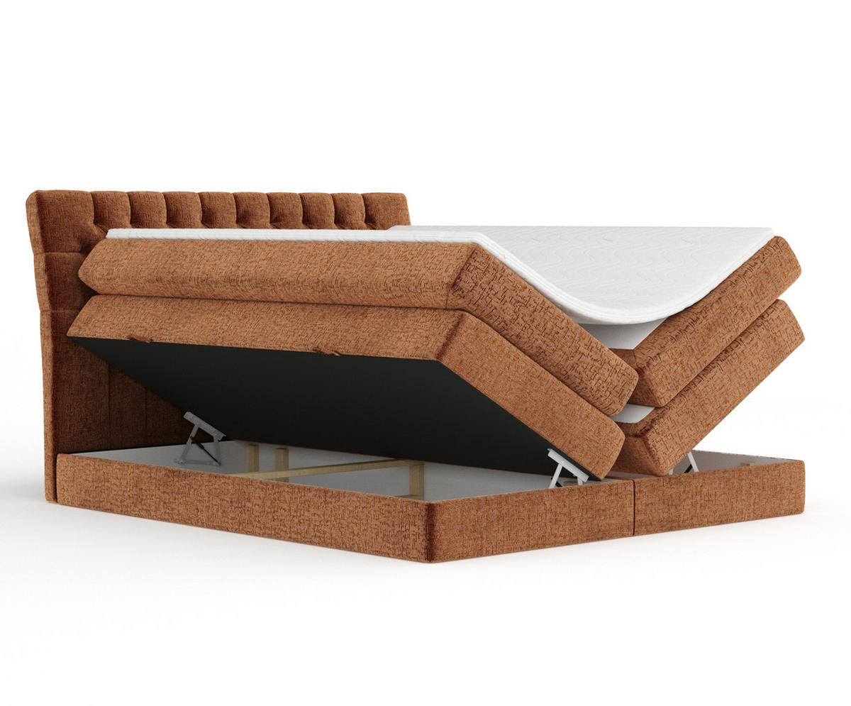 BOXSPRINGBETT Seraphine Kupferfarbe 140/200 cm - Schwarz/Kupferfarben, Holz/Holzwerkstoff (140/200cm) - Maison de Reve