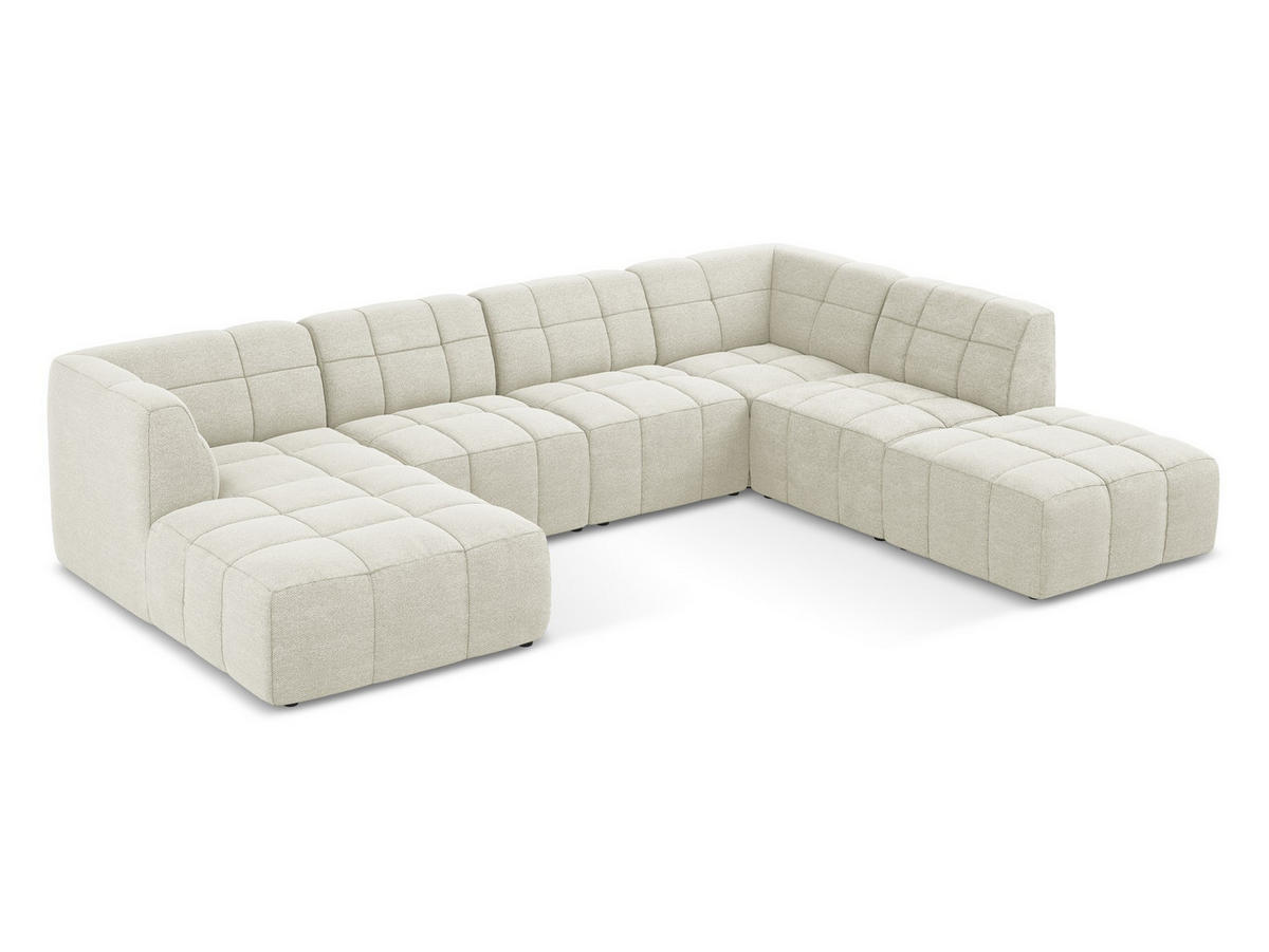 POUF Samt Stoff Blau - Türkis/Schwarz, Holzwerkstoff/Kunststoff (72/42/94cm) - Makamii