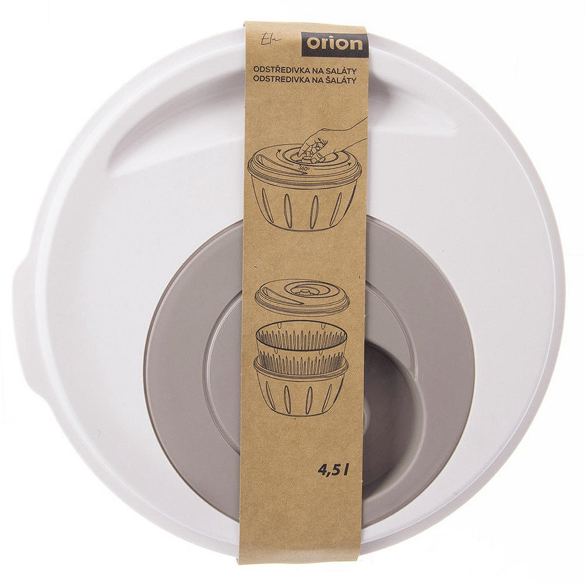 SALATSCHLEUDER ELA Beige Weiß 4,5 l - Transparent, Kunststoff (25.5/14.5cm) - Orion 