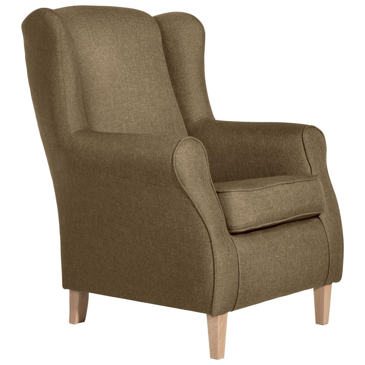 OHRENSESSEL Karlen Bezug Flachgewebe Buche natur / sand - Sandfarben/Buchefarben, Kunststoff (86/103/77cm) - 58aufmkessel