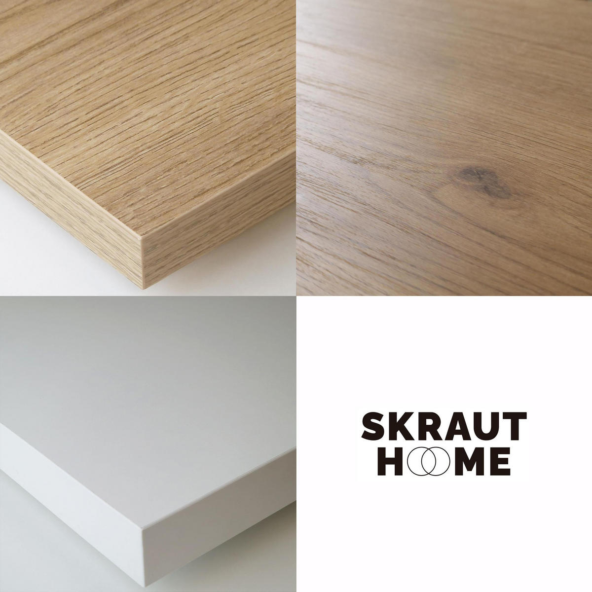 KONSOLENTISCH ausziehbar 58 bis 262cm, für 12 Gäste, eiche weiß, 90/58/73cm - Eichefarben/Weiß, Holzwerkstoff (90/262/73cm) - Skraut Home