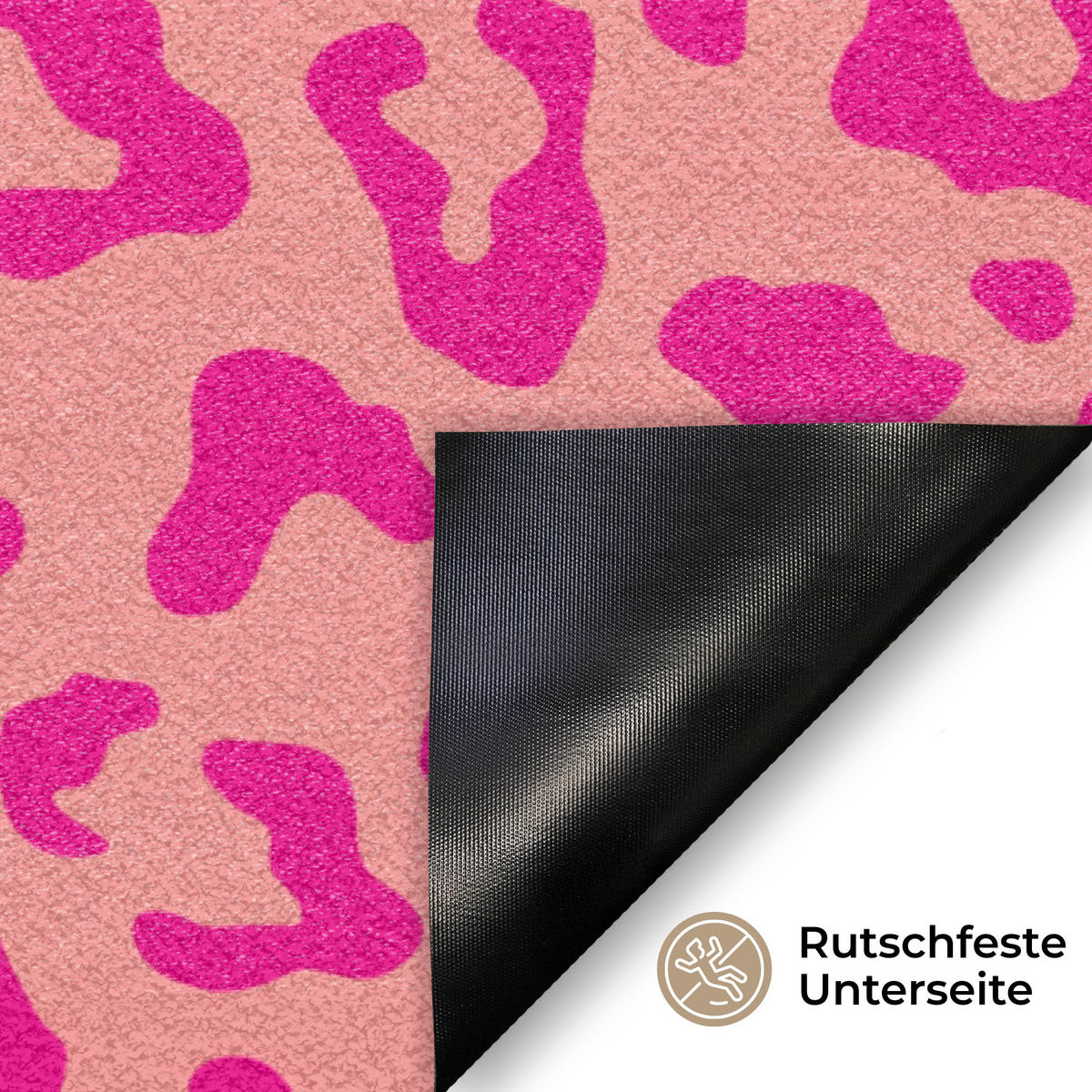FUSSMATTE Pantherdruck - Rosa - Tierdruck - Minimalistisch Sauberlaufmatte 60x40 cm - Pink, Kunststoff (60/0.4cm) - MuchoWow
