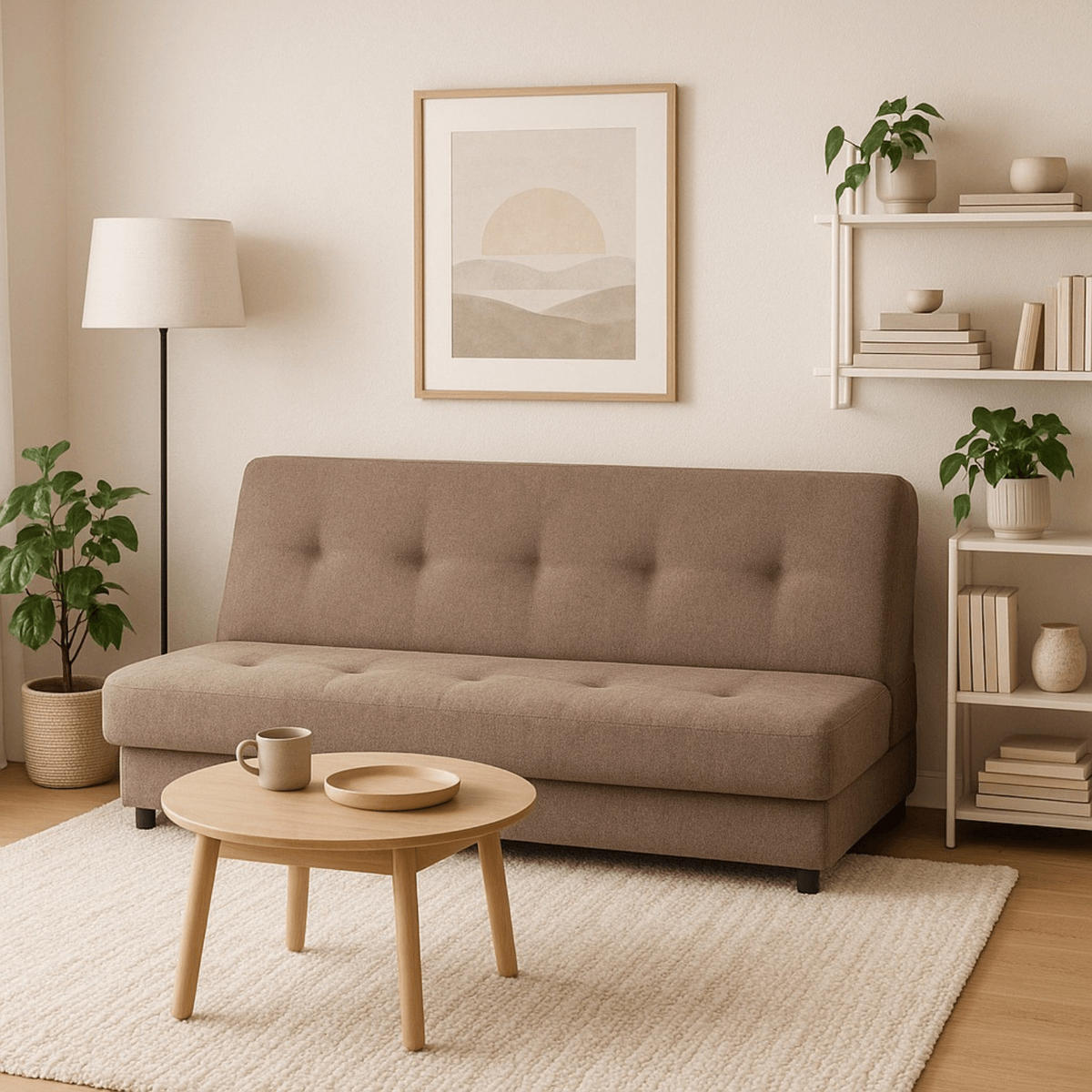 SOFA ARUBA Ausklappbar Schlaffunktion Zweisitzer Braun - Bronzefarben/Braun, Holz/Textil (188/88/90cm) - makarowski meble