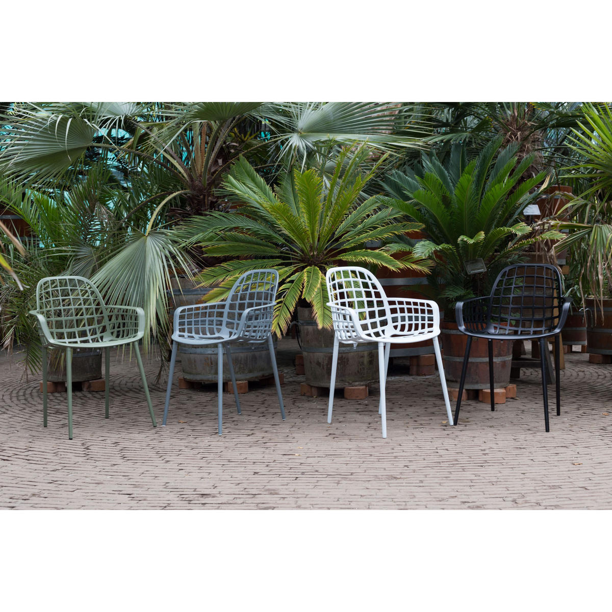 GARTENSTUHL Albert Kuip Armlehne Grün - 2 er Set - Grün, Metall (59.5/82.5/59.5cm) - Zuiver