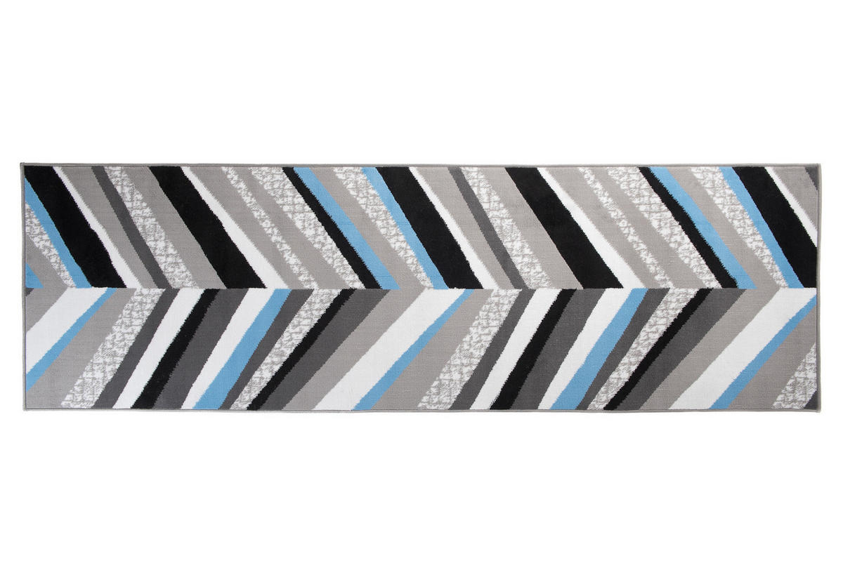 LÄUFER MAYA Blaugrau 100/600 cm - Blaugrau, Textil (100/600cm) - Tapiso