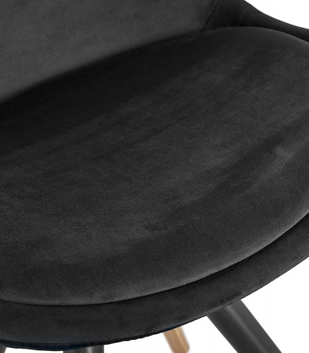 STUHL Stoffbezug Holzgestell mit Goldakzenten, Schwarz 48x56x83 cm - Schwarz, Holz/Buchenholz (48/83/56cm) - KADIMA DESIGN