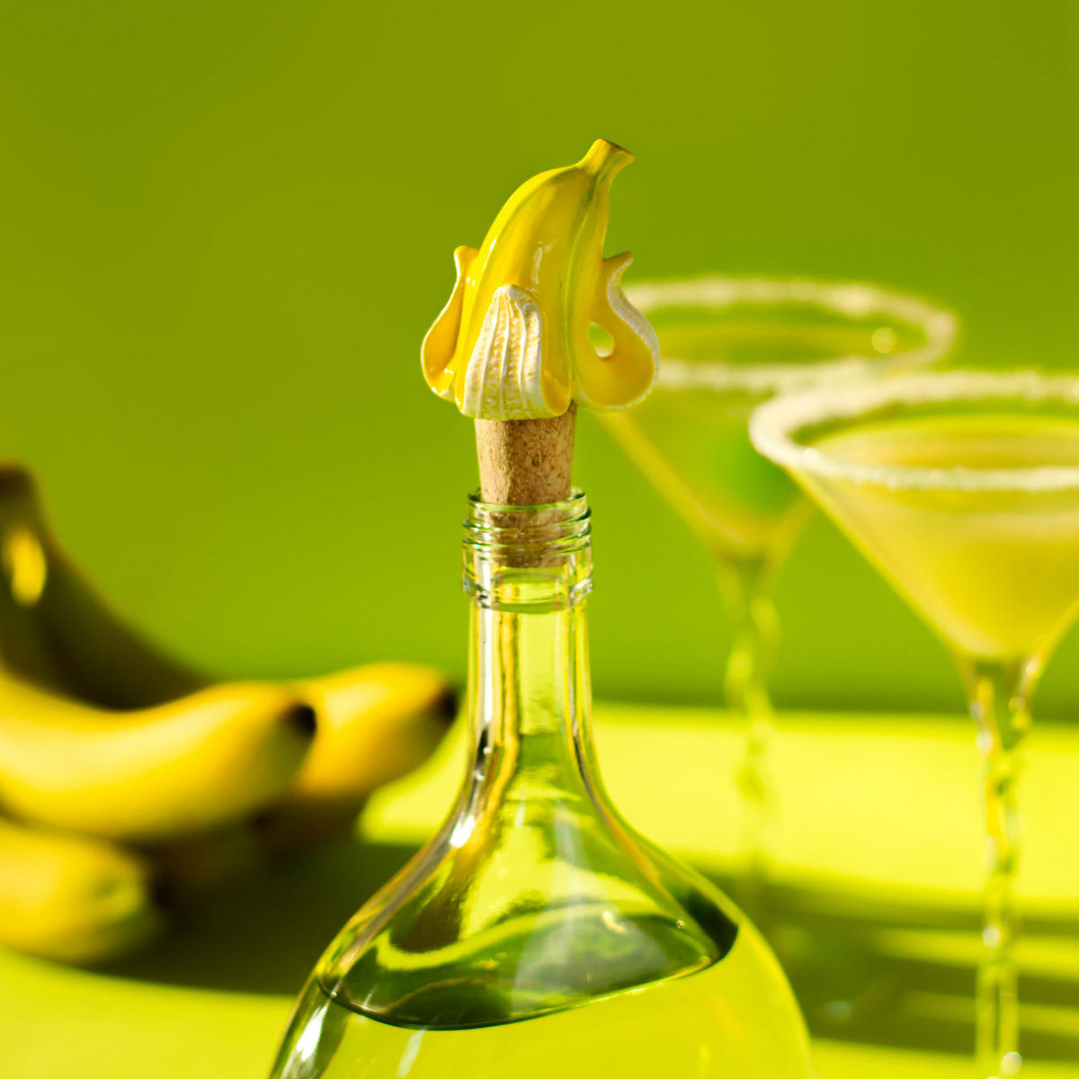 WEINSTOPPER Banana Romance, Dolomit, Kork, 5.5 cm - Weiß, Keramik (5/5.5/5cm) - Donkey Products