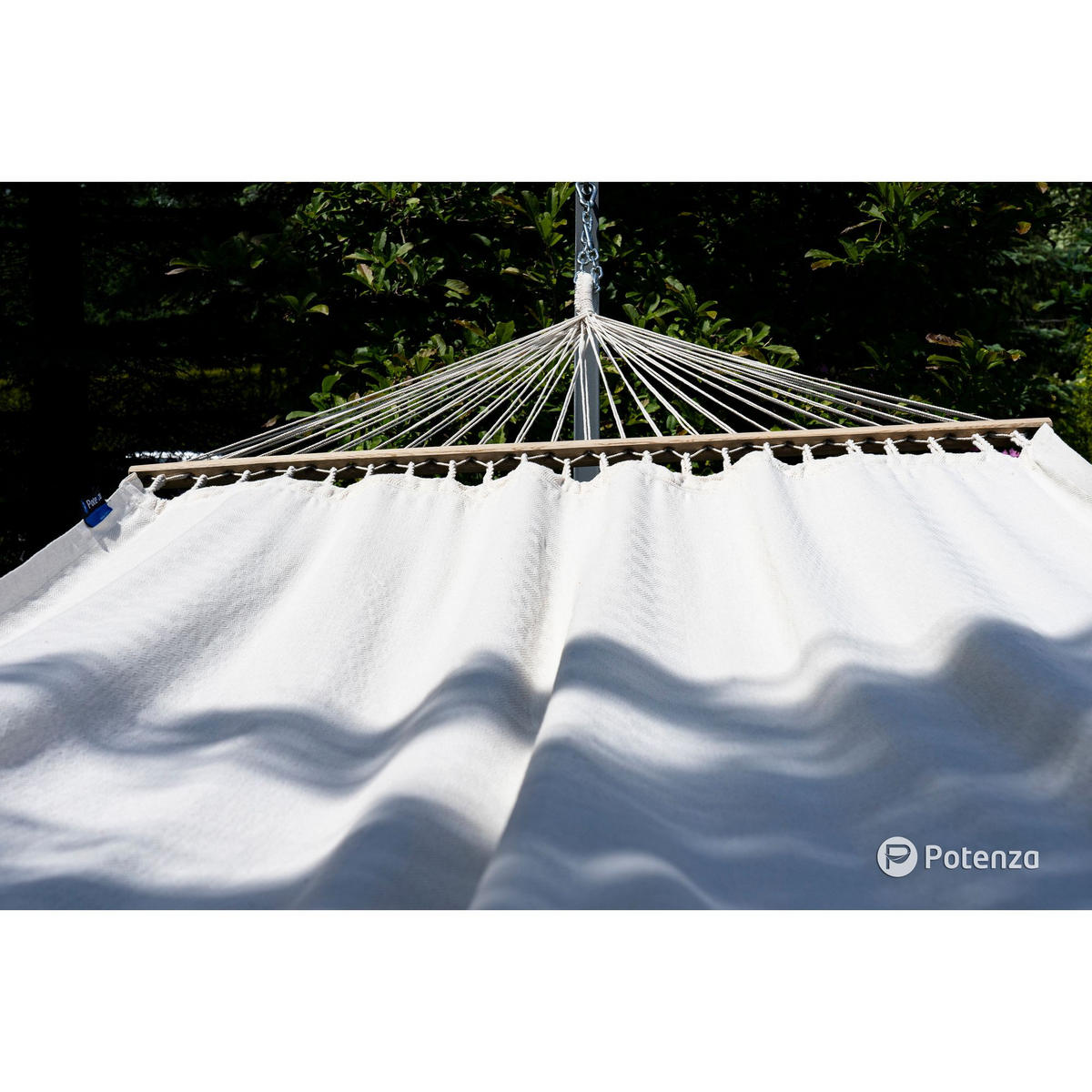 HÄNGEMATTE mit Gestell, 2 Personen, Stabhängematte, XL, 160 kg, Metall, Beige, einfache Montage - Ecru, Metall (370/130/120cm) - Potenza