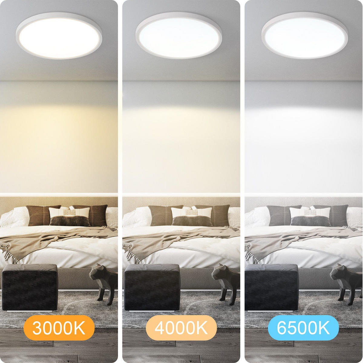 LED-DECKENLEUCHTE Maksymchuk 30/30/2.6 cm - Weiß, Kunststoff (30/30/2.6cm) - Nettlife
