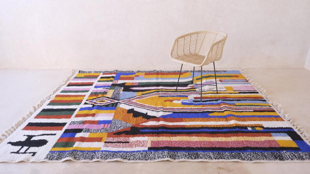 BERBERTEPPICH aus Marokko abstrakt farbig mehrfarbig - Multicolor, Naturmaterialien (219/282cm) - AFK Living