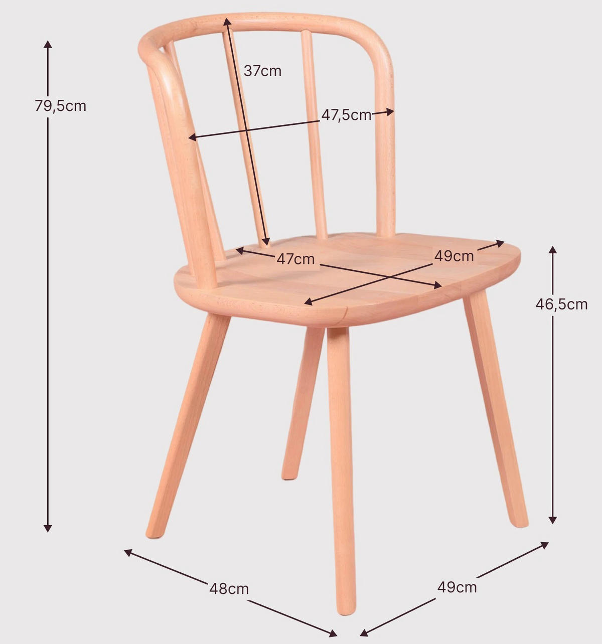 ESSZIMMERSTUHL Holz Buchefarben - Buchefarben, Holz (49/80/48cm) - Nest Dream