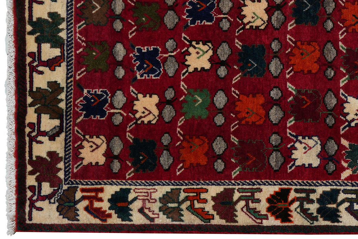 TEPPICH Gashgai Rot 198/106 cm Schurwolle - Rot, Textil (106/198cm) - Looma