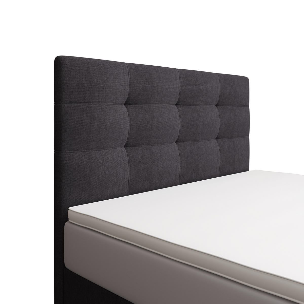 BOXBETT DUO 2 100x200 Cosmic 97, mit Matratze H3, Bonell und Topper, Grau - Grau, Holz/Kunststoff (100/200cm) - Bedante