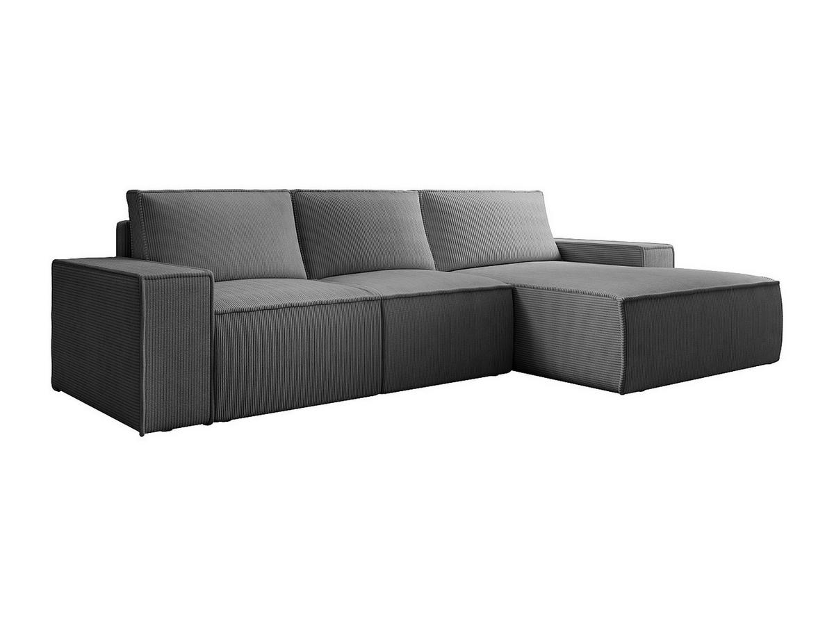 SCHLAFSOFA - 5 Personen - Samt, Stoff - Anthrazitgrau - - Anthrazit, Textil (297/85/167cm) - Vente-Unique