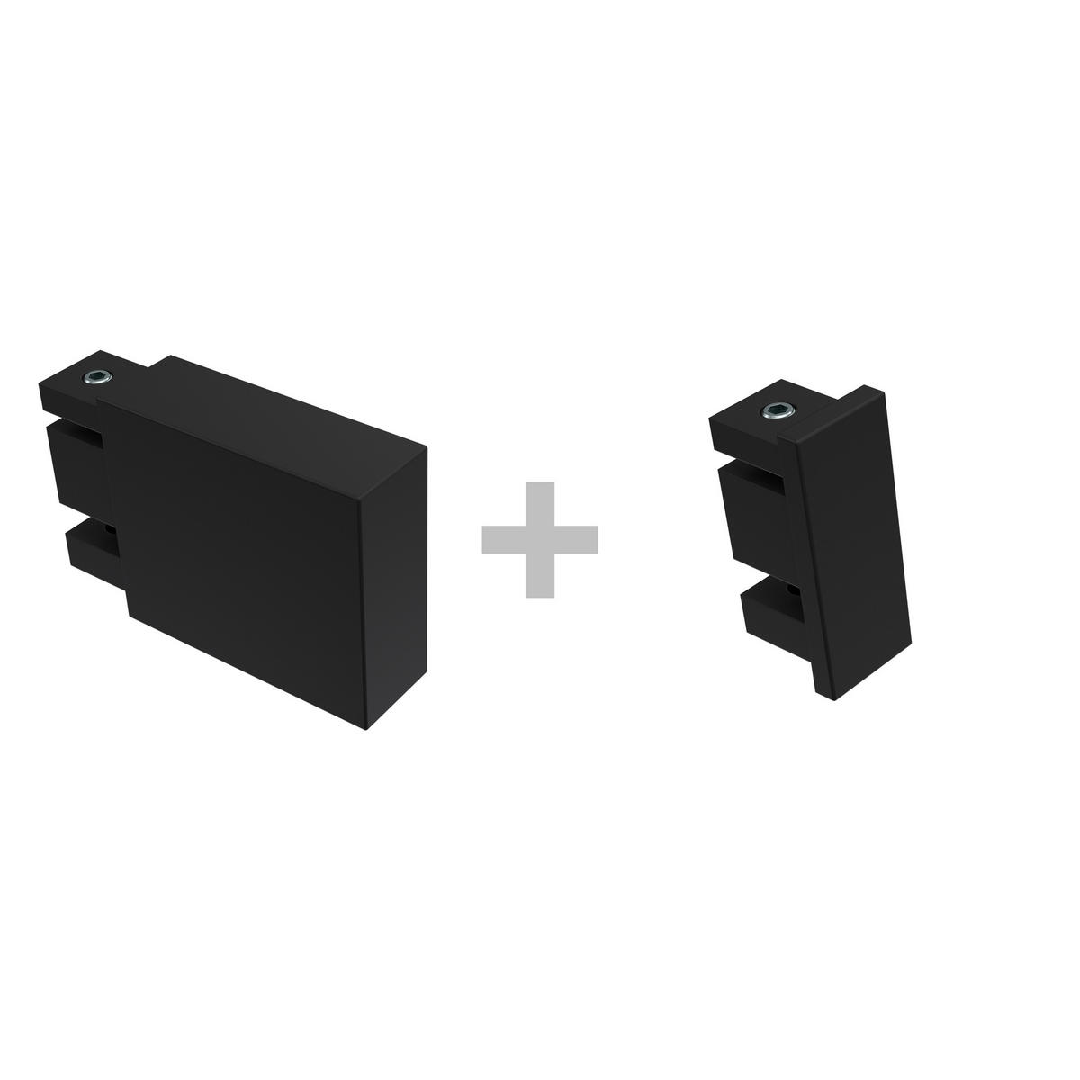 GARDINENSTANGE INNENLAUF Smartline Lox 400 cm (geteilt in 2 x 200 cm), 3-läufig, 14x35 mm Schwarz - Schwarz, Metall (400cm) - INTERDECO