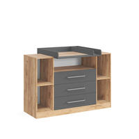 PREVIJALNA OMARA Olina, Zlati hrast z močjo/Antracit, 138.3 x 93 cm - medeni hrast/antracit, leseni material (138.3/93/50cm) - Vicco