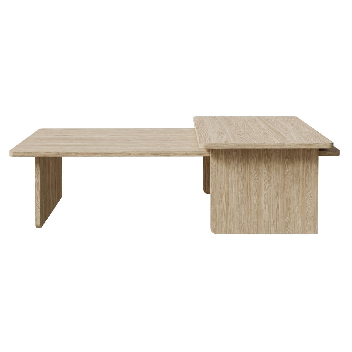 COUCHTISCH 2ER-SET Usalo Holzoptik Eiche 140x90 / 90x55 cm - Eichefarben/Beige, Holzwerkstoff (90/140/40cm) - Selsey
