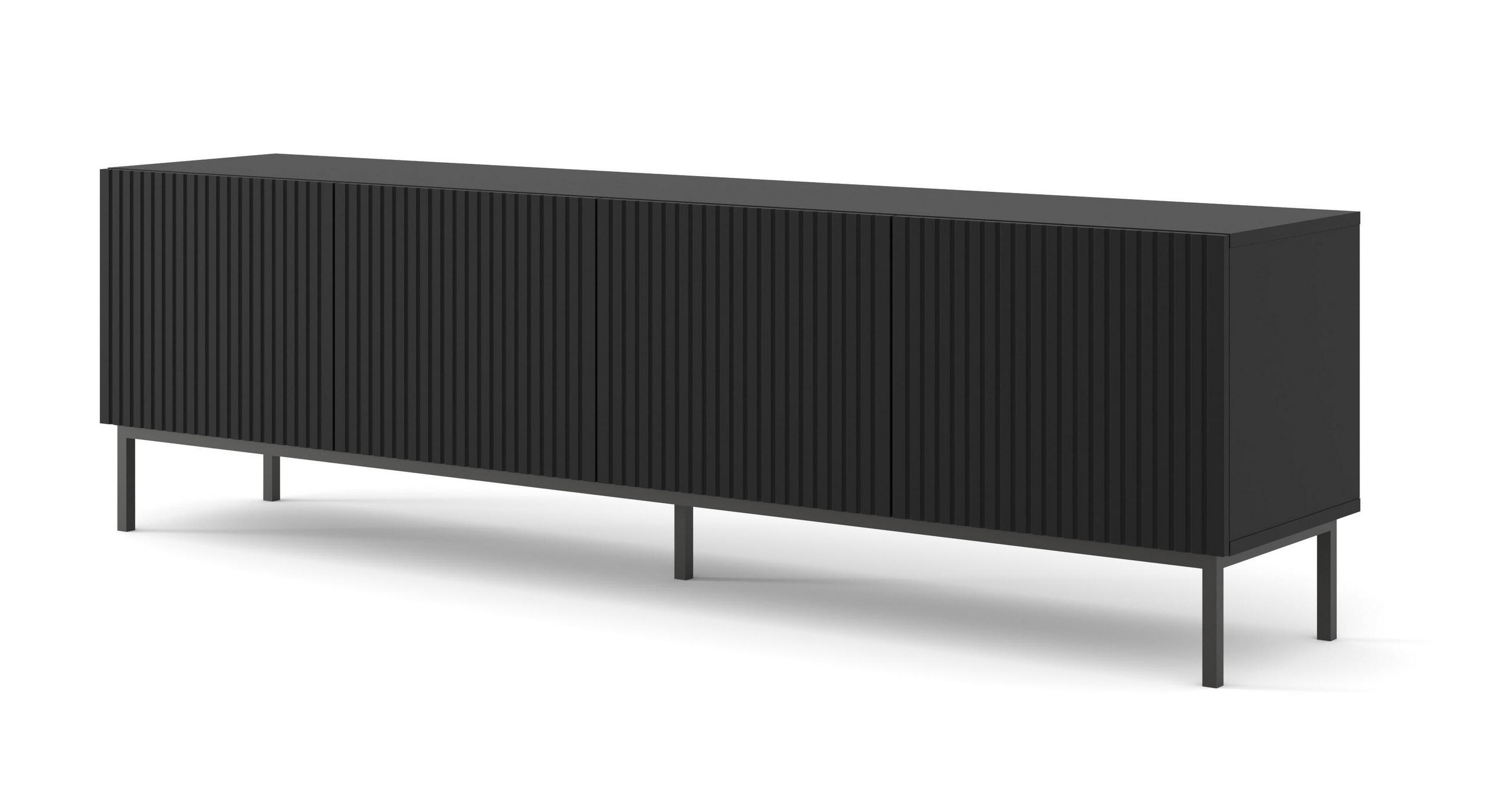 Furnlux Tv-Lowboard Schwarz 200x58x42 cm