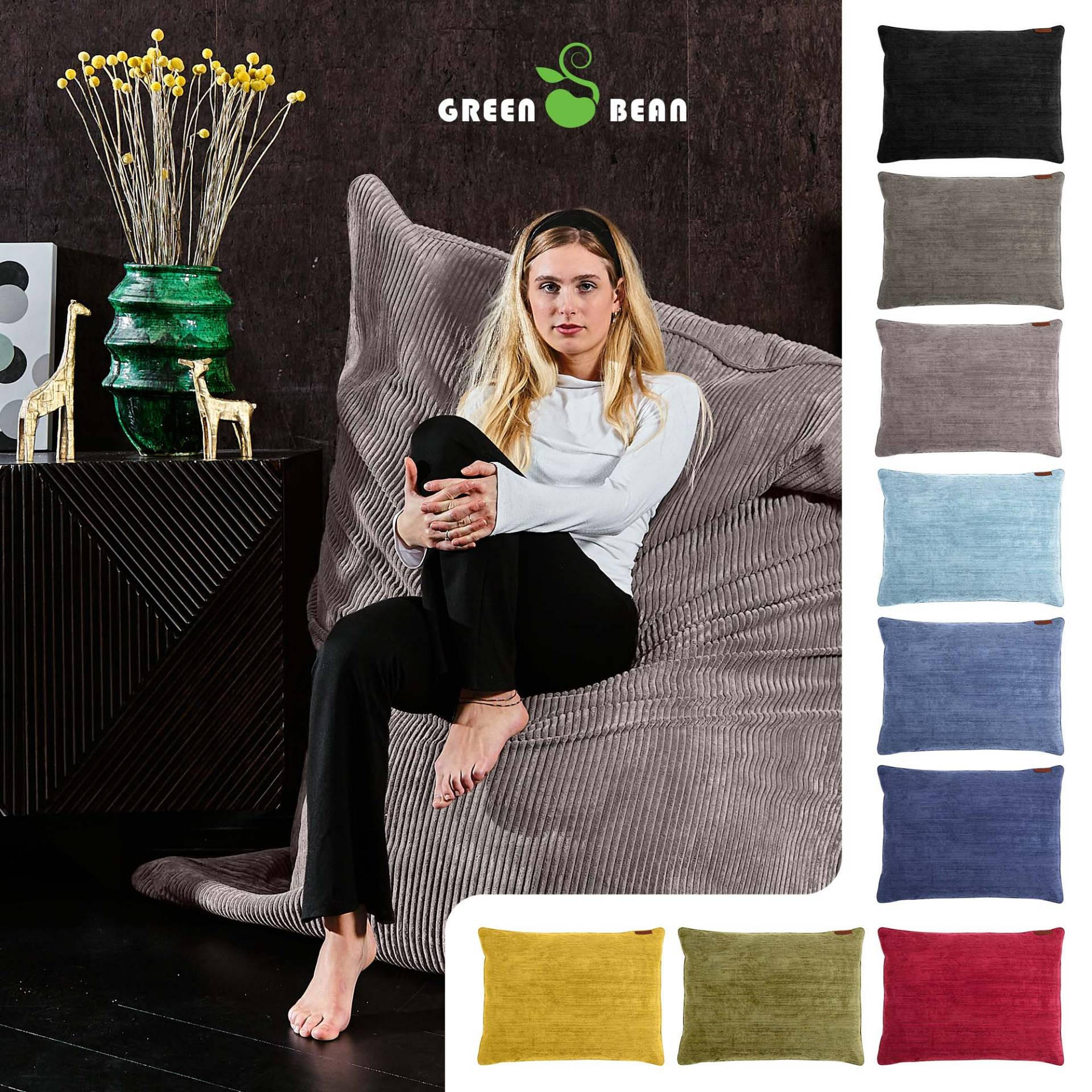 SITZSACK XXL "Square" aus Cord – 370 L - Grau, Textil (140/25/180cm) - Green Bean
