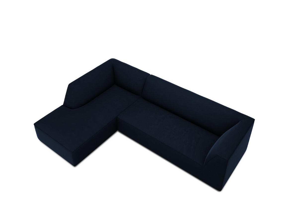 ECKSOFA links Ruby aus Samt königsblau 4 Sitzplätze - Blau, Textil (180/273cm) - Micadoni