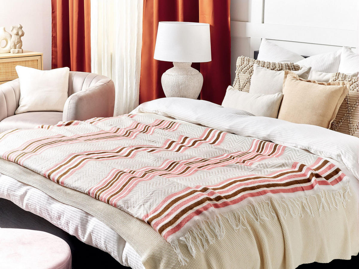 DECKE Beige Magar 130/170 cm - Beige, Textil (130/170cm) - Beliani
